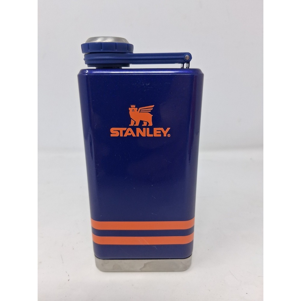 Stanley 8 oz Preparty Flask In Regal Blue Shimmer & Orange Acents Lightly Used J